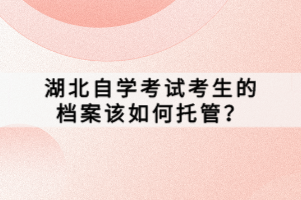 湖北自學考試考生的檔案該如何托管？