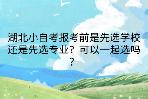 湖北小自考報考前是先選學(xué)校還是先選專業(yè)？可以一起選嗎？