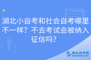 湖北小自考和社會自考哪里不一樣？不去考試會被納入征信嗎？