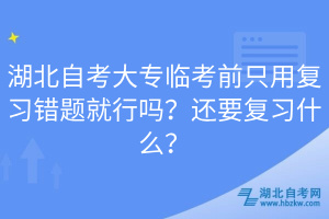 湖北自考大專臨考前只用復(fù)習(xí)錯(cuò)題就行嗎？還要復(fù)習(xí)什么？