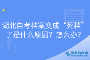 湖北自考檔案變成“死檔”了是什么原因？怎么辦？