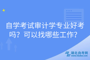自學(xué)考試審計(jì)學(xué)專業(yè)好考嗎？可以找哪些工作？