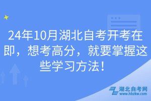 24年10月湖北自考開考在即，想考高分，就要掌握這些學(xué)習(xí)方法！