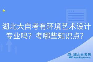 湖北大自考有環(huán)境藝術(shù)設(shè)計(jì)專業(yè)嗎？考哪些知識(shí)點(diǎn)？