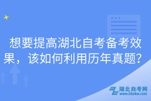 想要提高湖北自考備考效果，該如何利用歷年真題？