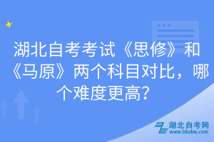 湖北自考考試《思修》和《馬原》兩個(gè)科目對(duì)比，哪個(gè)難度更高？