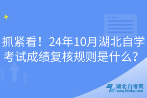 抓緊看！24年10月湖北自學(xué)考試成績復(fù)核規(guī)則是什么？