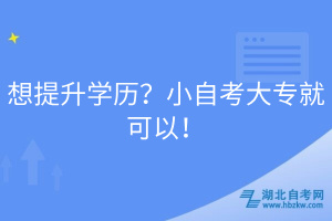 想提升學歷？小自考大專就可以！