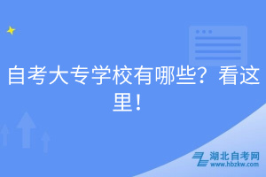 自考大專學(xué)校有哪些？看這里！