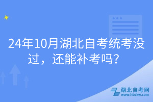 24年10月湖北自考統(tǒng)考沒(méi)過(guò)，還能補(bǔ)考嗎？