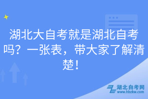 湖北大自考就是湖北自考嗎？一張表，帶大家了解清楚！