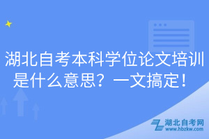 湖北自考本科學(xué)位論文培訓(xùn)是什么意思？一文搞定！