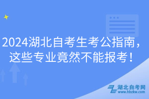 2024湖北自考生考公指南，這些專業(yè)竟然不能報考！