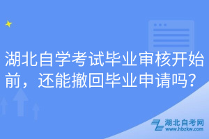 湖北自學考試畢業(yè)審核開始前，還能撤回畢業(yè)申請嗎？