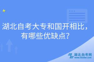 湖北自考大專和國開相比，有哪些優(yōu)缺點？