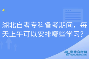 湖北自考專(zhuān)科備考期間，每天上午可以安排哪些學(xué)習(xí)？