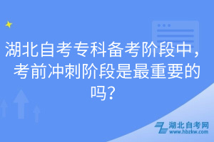 湖北自考專(zhuān)科備考階段中，考前沖刺階段是最重要的嗎？