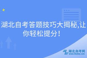 湖北自考答題技巧大揭秘,讓你輕松提分！