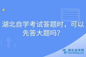 湖北自學考試答題時，可以先答大題嗎？