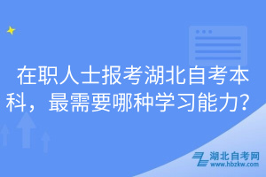 在職人士報考湖北自考本科，最需要哪種學(xué)習(xí)能力？