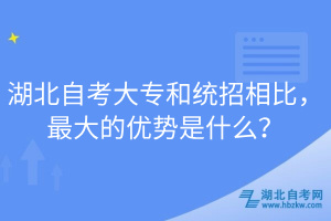 湖北自考大專和統(tǒng)招相比，最大的優(yōu)勢是什么？