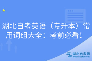 湖北自考英語（專升本）常用詞組大全：考前必看！