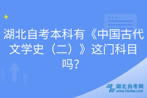 湖北自考本科有《中國(guó)古代文學(xué)史（二）》這門科目嗎？