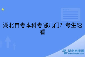 湖北自考本科考哪幾門？考生速看