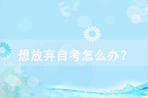 為什么每年有那么多學(xué)生放棄自考 為什么每年有那么多學(xué)生放棄自考