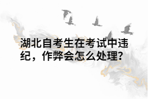 湖北自考生在考試中違紀，作弊會怎么處理？