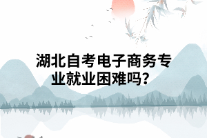湖北自考電子商務(wù)專業(yè)就業(yè)困難嗎？