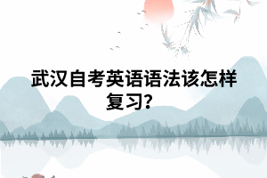 武漢自考英語(yǔ)語(yǔ)法該怎樣復(fù)習(xí)？
