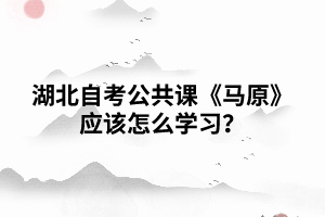 湖北自考公共課《馬原》該怎樣復(fù)習(xí) 湖北自考公共課《馬原》該怎樣復(fù)習(xí)