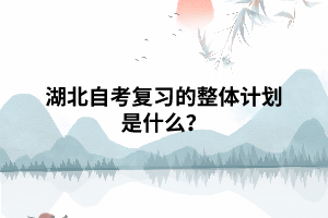 湖北自考復習的整體計劃是什么？