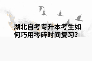 湖北自考專升本考生如何巧用零碎時(shí)間復(fù)習(xí)？