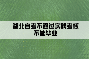湖北自考不通過(guò)實(shí)踐考核不能畢業(yè)