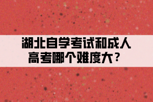 湖北自學(xué)考試和成人高考哪個(gè)難度大？