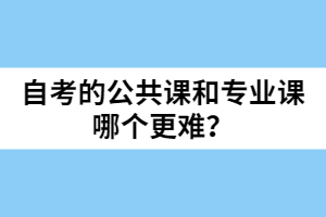 自考的公共課和專業(yè)課哪個更難？