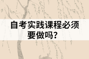 自考實踐課程必須要做嗎？
