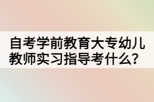 自考學(xué)前教育大專幼兒教師實(shí)習(xí)指導(dǎo)考什么？