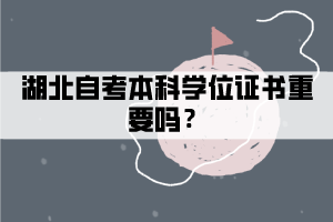 湖北自考本科學位證書重要嗎？
