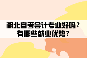 湖北自考會計(jì)專業(yè)好嗎？有哪些就業(yè)優(yōu)勢？