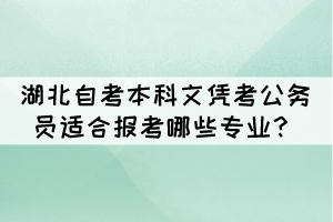 湖北自考本科文憑考公務(wù)員適合報考哪些專業(yè)？