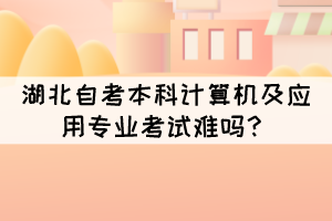 湖北自考本科計(jì)算機(jī)及應(yīng)用專(zhuān)業(yè)考試難嗎？