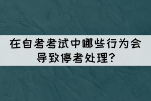 在自考考試中哪些行為會導致停考處理?