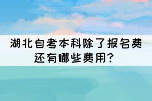 湖北自考本科除了報名費還有哪些費用？