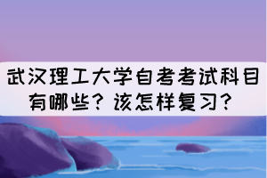 武漢理工大學自考考試科目有哪些？該怎樣復習？