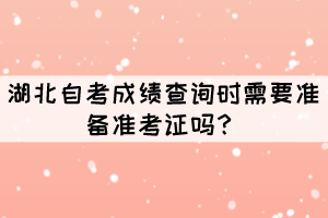 湖北自考成績查詢時需要準備準考證嗎？