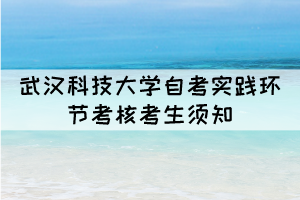 2021年下半年武漢科技大學(xué)自考實(shí)踐環(huán)節(jié)考核考生須知 2021年下半年武漢科技大學(xué)自考實(shí)踐環(huán)節(jié)考核考生須知