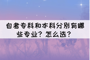 自考?？坪捅究品謩e有哪些專業(yè)？怎么選？